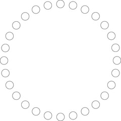 Circle round frame. Dot border line pattern