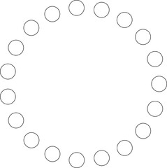 Circle round frame. Dot border line pattern