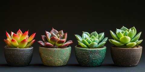 Miniature succulent plants displayed in isolation, showcasing the beauty and diversity of miniature succulent plants, perfect for adding a touch of nature to any setting.