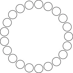 Circle round frame. Dot border line pattern