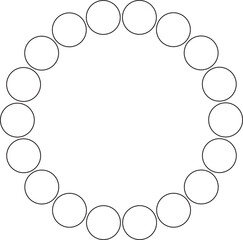 Circle round frame. Dot border line pattern