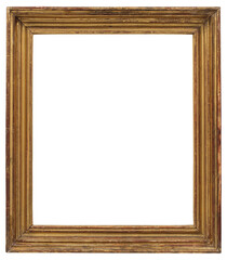 Fototapeta premium Wide wooden picture frame in PNG format on a transparent background.