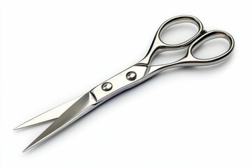 Obraz premium Silver scissors isolated on white background.