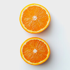 Fototapeta premium Freshly Sliced Juicy Orange Halves Displayed on a Light Background Capturing the Vibrant Colors and Textures of Citrus Fruit for Culinary and Health Themes