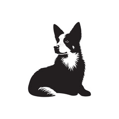 Australian Cattle Dog Vector - Silhouette Of Australian Cattle Dog - Dog Illustration.