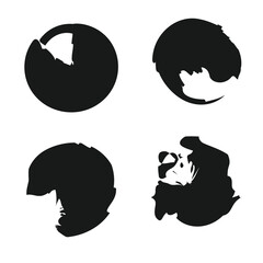 Creative grunge brush stroke isolated on white background. Vector illustration