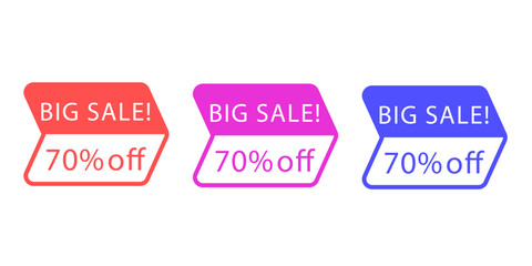 Sales badges vectors icon set