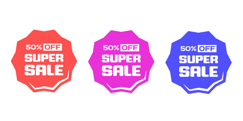 Sales badges vectors icon set