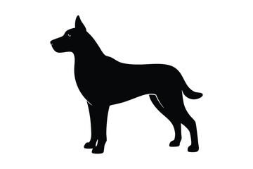 dog black silhouette isolated vector art Illustration with white background 