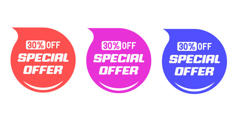 Sales badges vectors icon set