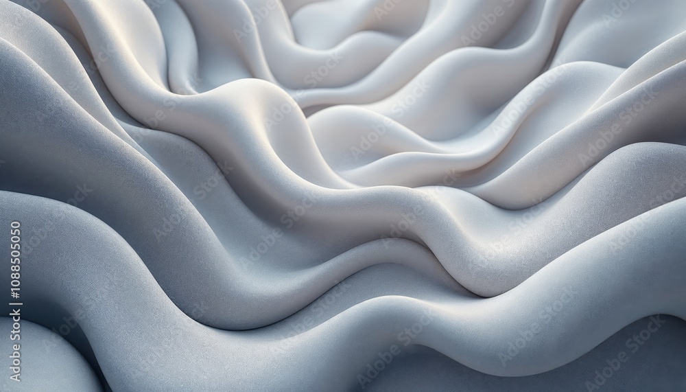 Aufkleber abstract smooth wave patterns in soft gray tones, creating a fluid and calming visual effect