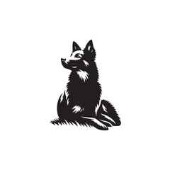 Australian Kelpie Silhouette - Australian Kelpie Vector - Illustration of Australian Kelpie.