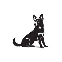 Australian Kelpie Silhouette - Australian Kelpie Vector - Illustration of Australian Kelpie.