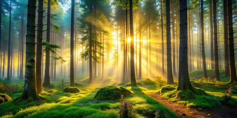 Obraz premium Forest Air, Atmospheric Landscape, Dreamy Waldluft