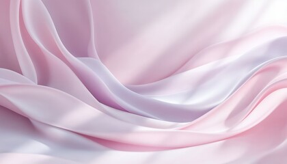 Obraz premium Soft Pink and White Silk Fabric Drape. Concept of elegance, luxury, and beauty.
