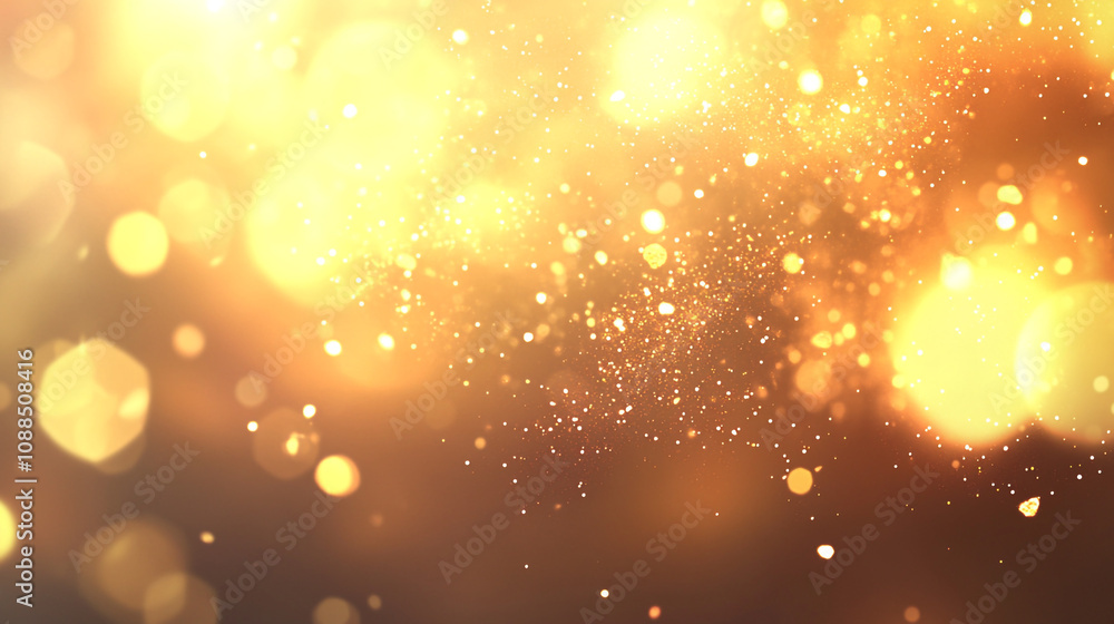 Poster golden bokeh lights creating a warm atmosphere in an abstract background