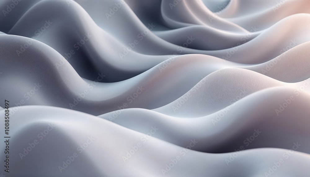 Poster abstract 3d render of soft waves. concept of flowing, smooth, and elegant design.