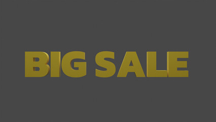 3d BIG sale word on grey background.