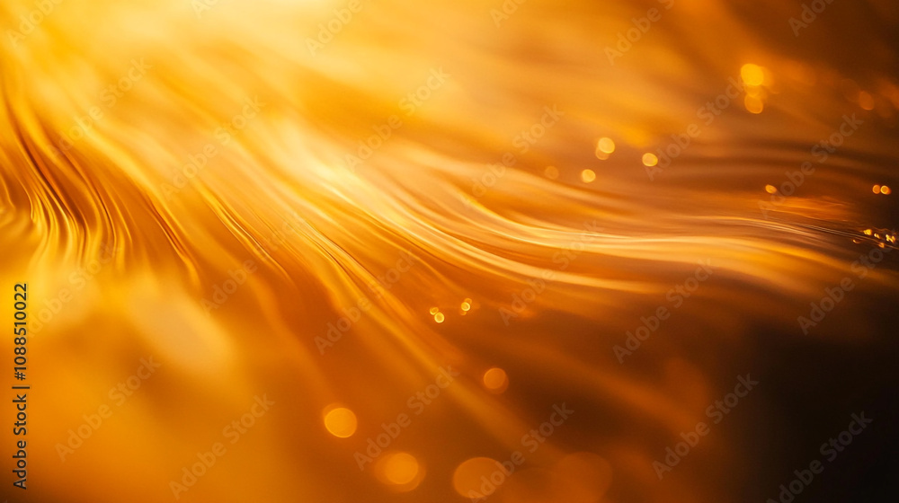Poster golden waves of light create a mesmerizing abstract background in soft focus