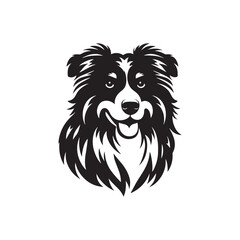 Naklejka premium Australian Shepherd Dog Silhouette - Australian Shepherd Dog Illustration - Vector of Dog.