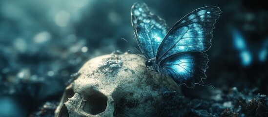 Mystical Butterfly on Skull