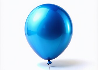 Bright Blue Party Balloon with Glossy Finish on White Background Showcasing Rule of Thirds Composition for Festive Celebrations and Event Decorations
