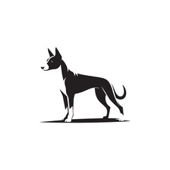 Basenji Silhouette - Minimal Basenji Dog Vector - Dog Illustration.