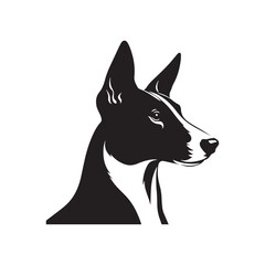 Basenji Silhouette - Minimal Basenji Dog Vector - Dog Illustration.