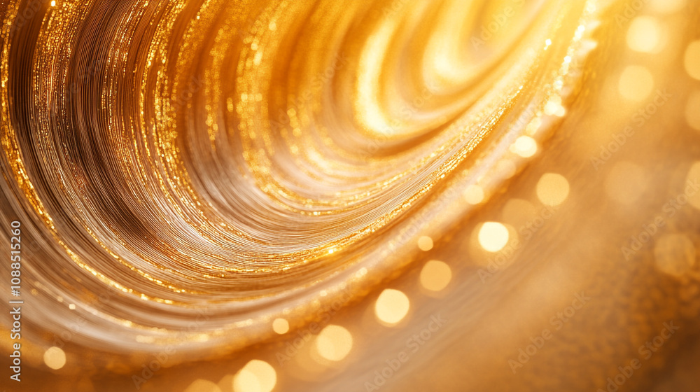 Poster swirling gold patterns create a stunning visual effect in an artistic composition