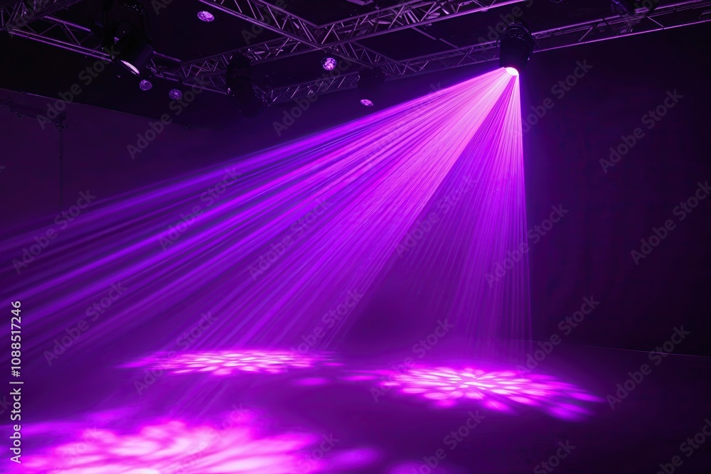 Poster vibrant pulsating purple motion beam with captivating glow and fluid dynamics