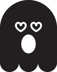 Cute and In Love Ghost Emoticon
