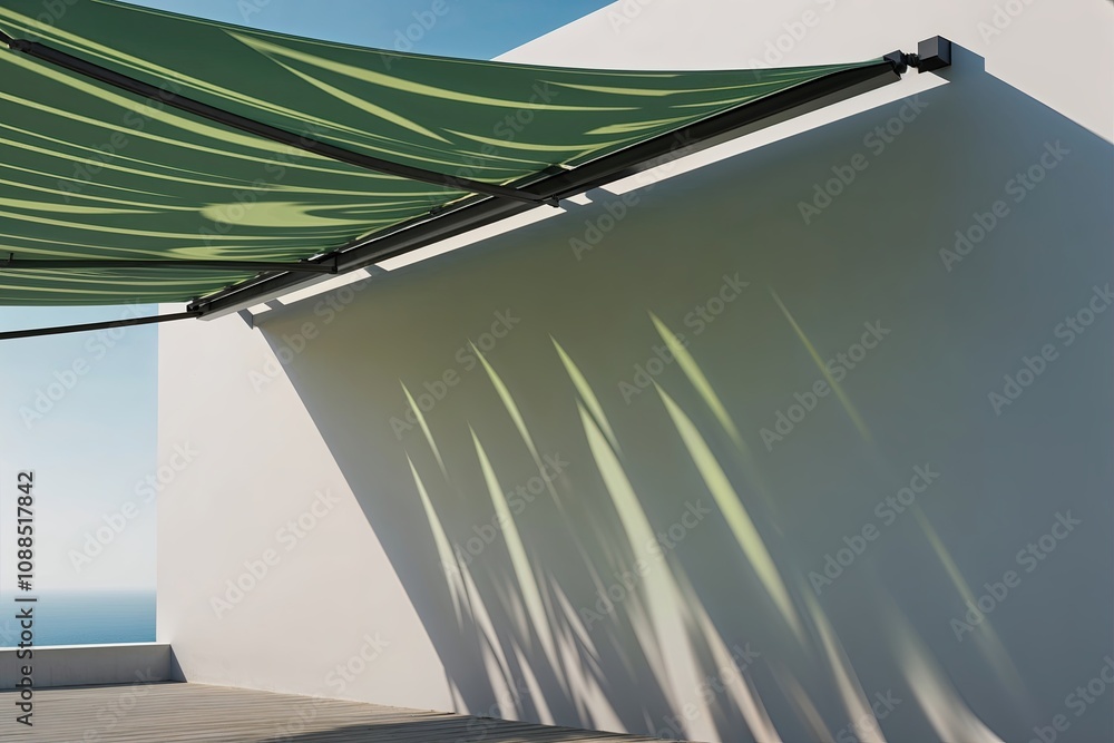 Poster dynamic organic shadow awning design elements isolated on clear background 3d rendered