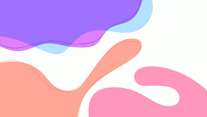 ABSTRACT WHITE BACKGROUND WITH HAND DRAWN SHAPES COLORFUL FLAT PASTEL DESIGN VECTOR TEMPLATE FOR WALLPAPER, COVER DESIGN
