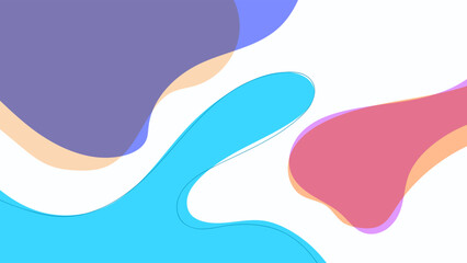 ABSTRACT WHITE BACKGROUND WITH HAND DRAWN SHAPES COLORFUL FLAT PASTEL DESIGN VECTOR TEMPLATE FOR WALLPAPER, COVER DESIGN
