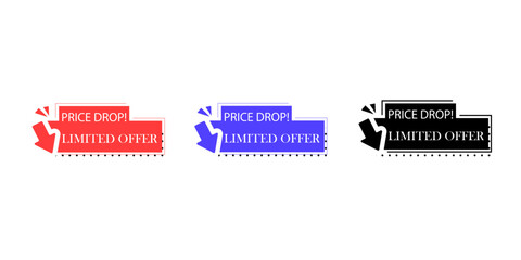 Sales badges vectors icon set