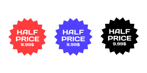 Sales badges vectors icon set