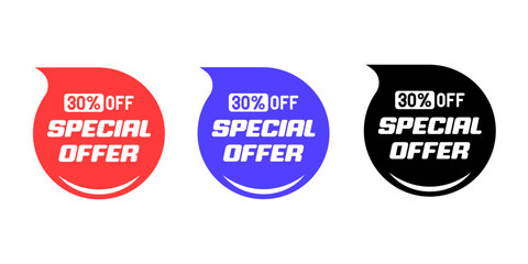 Sales badges vectors icon set