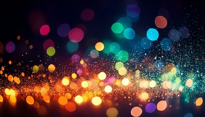 七色に輝く幻想的なボケ効果の背景 おしゃれ 壁紙 レインボー