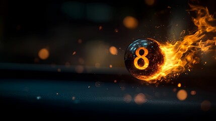 Flaming Eight Ball In Motion A Dramatic Billiards Image