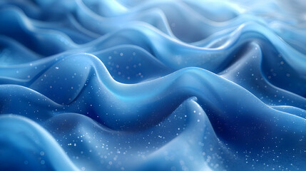 Obraz premium Abstract Blue Wavy Background with Glowing Particles