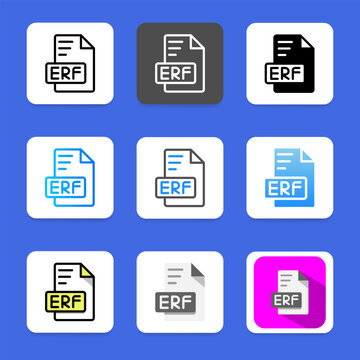 Set erf Collection of document icons for office and educational applications