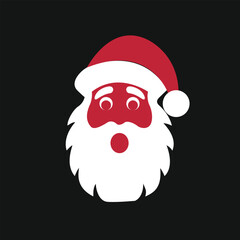 Silhouette image of Santa face
