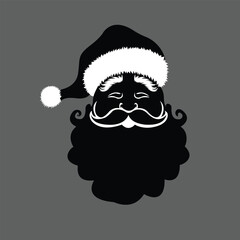 Silhouette image of Santa face