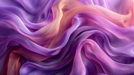 Fototapeta premium Abstract Background with Purple and Orange Fabric Waves