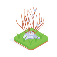 Take a look at this amazing isometric icon of snowy winter bushes