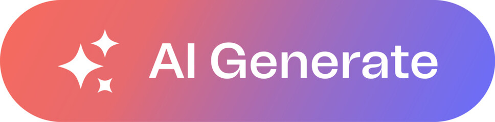 AI generate button with stroke line for any artificial intelligence generation online website, app or web tools UI icon