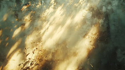 Textured Wall with Leaf Shadows Abstract Background
