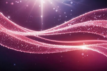 Obraz premium Radiant Pink Wave Flow with Shimmering Sparkle and Luminous Twinkle