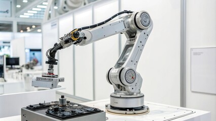 robotic arm on white background, artificial intelligence, technology
