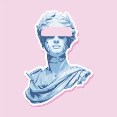 person in a vaporwave style